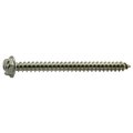 Midwest Fastener Sheet Metal Screw, #8 x 2 in, 18-8 Stainless Steel Hex Head Slotted Drive, 100 PK 08176